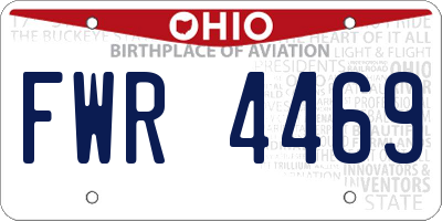 OH license plate FWR4469