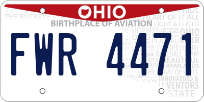 OH license plate FWR4471