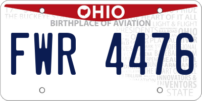 OH license plate FWR4476