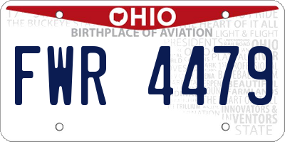 OH license plate FWR4479