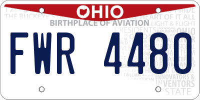 OH license plate FWR4480
