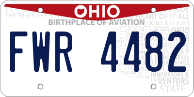 OH license plate FWR4482