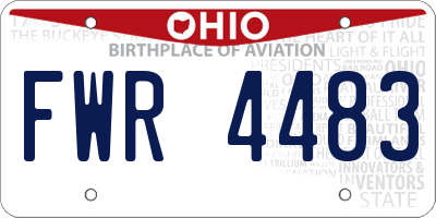 OH license plate FWR4483