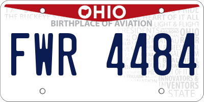 OH license plate FWR4484