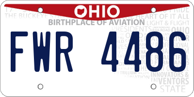 OH license plate FWR4486