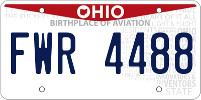 OH license plate FWR4488