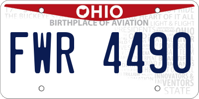 OH license plate FWR4490
