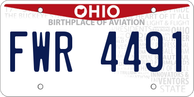 OH license plate FWR4491