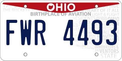 OH license plate FWR4493
