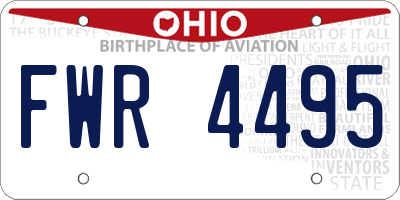 OH license plate FWR4495