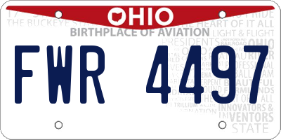 OH license plate FWR4497