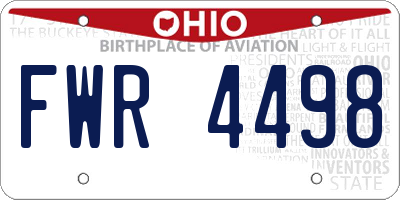 OH license plate FWR4498
