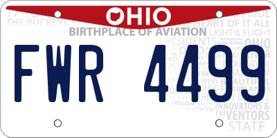 OH license plate FWR4499
