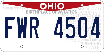 OH license plate FWR4504