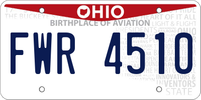 OH license plate FWR4510