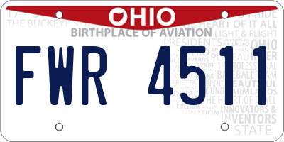 OH license plate FWR4511