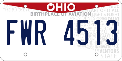 OH license plate FWR4513