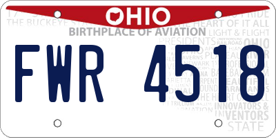OH license plate FWR4518