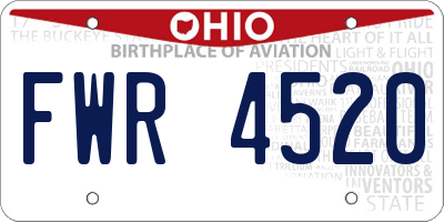 OH license plate FWR4520