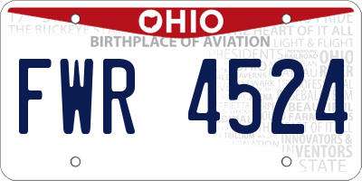 OH license plate FWR4524