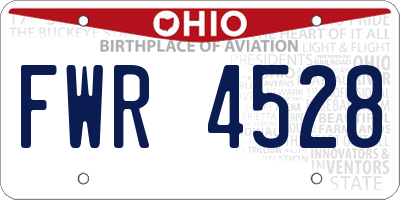 OH license plate FWR4528