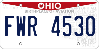 OH license plate FWR4530