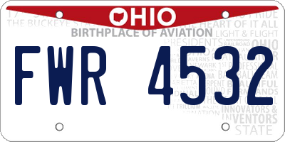 OH license plate FWR4532
