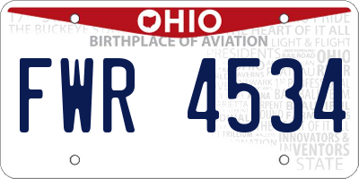 OH license plate FWR4534