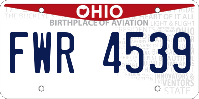 OH license plate FWR4539