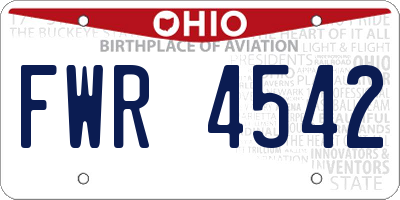 OH license plate FWR4542