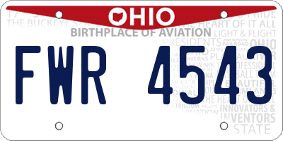 OH license plate FWR4543