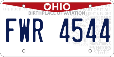 OH license plate FWR4544