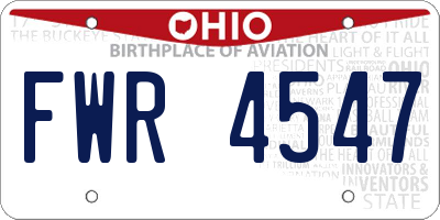 OH license plate FWR4547
