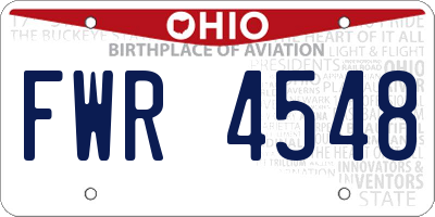 OH license plate FWR4548
