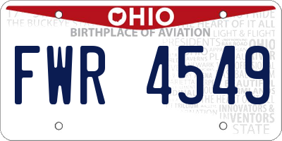 OH license plate FWR4549