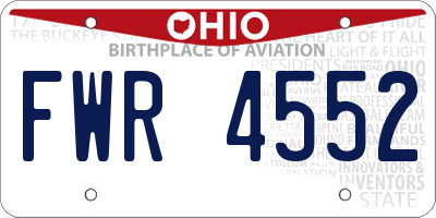 OH license plate FWR4552