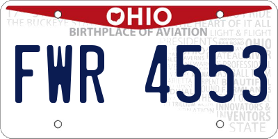 OH license plate FWR4553