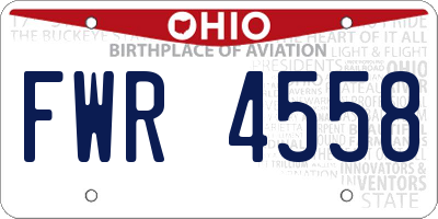 OH license plate FWR4558