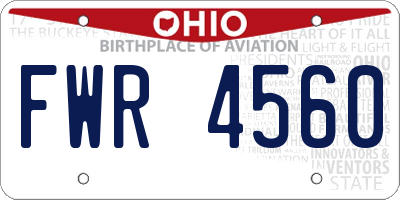 OH license plate FWR4560