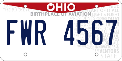 OH license plate FWR4567