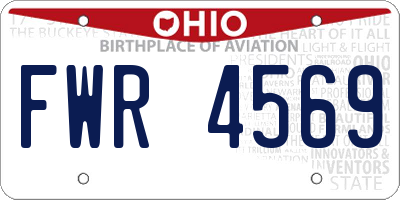 OH license plate FWR4569