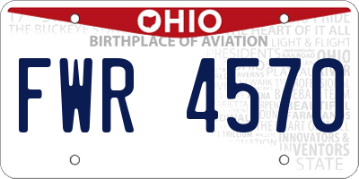 OH license plate FWR4570