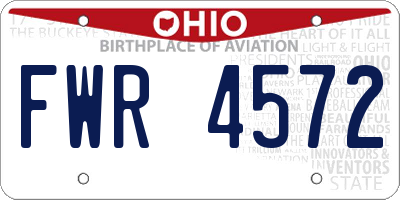 OH license plate FWR4572