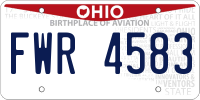 OH license plate FWR4583