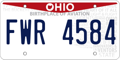 OH license plate FWR4584