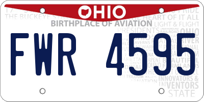 OH license plate FWR4595