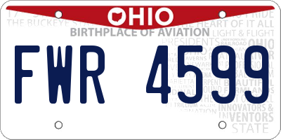 OH license plate FWR4599