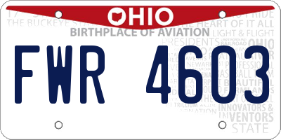 OH license plate FWR4603