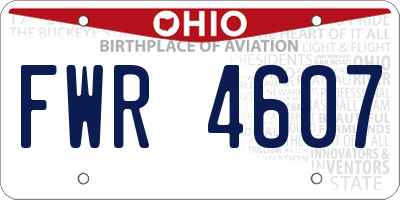 OH license plate FWR4607