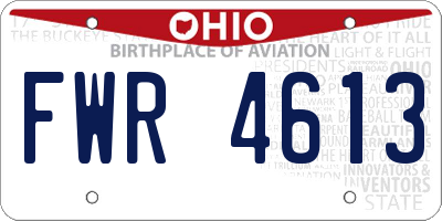OH license plate FWR4613